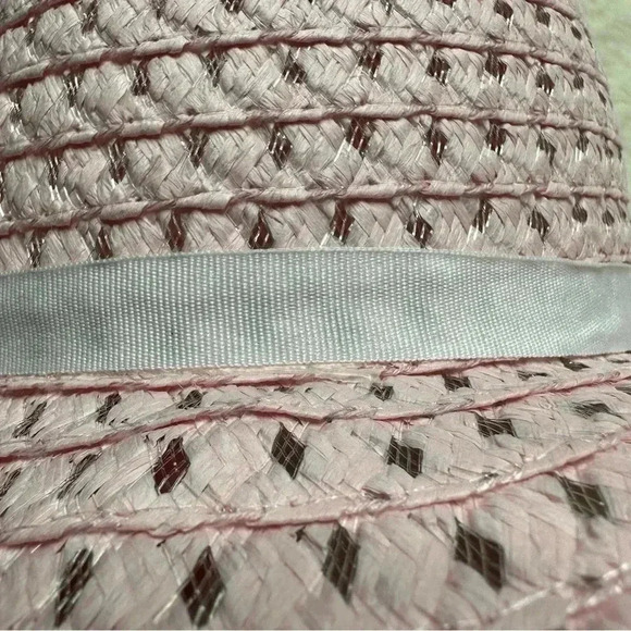 Pink Straw Hat Girls Flower Size 5T - Picture 12 of 16